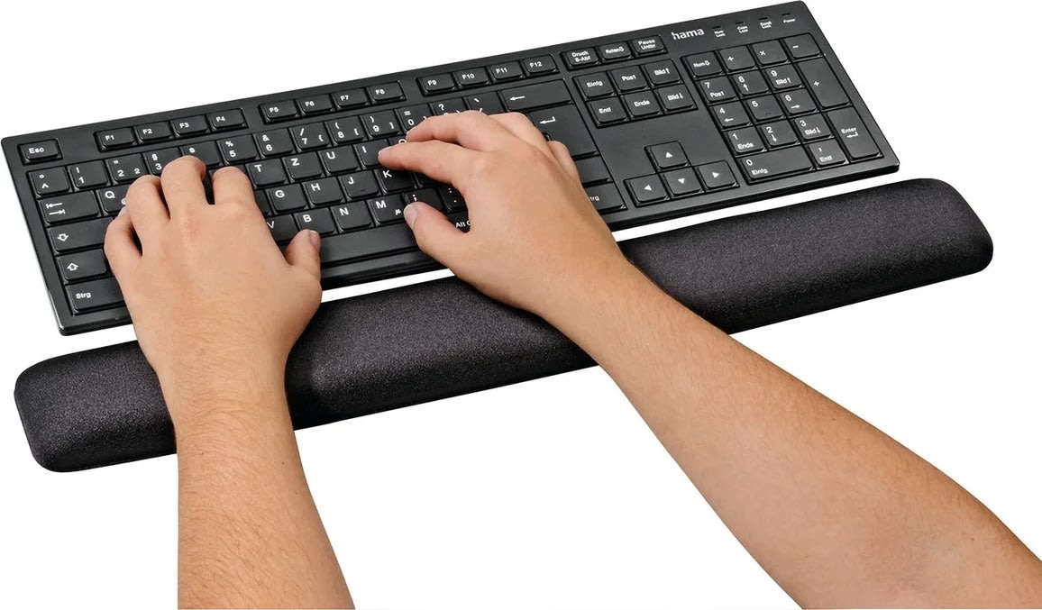 HAMA Tangentbord Handledsstöd Ergo, svart