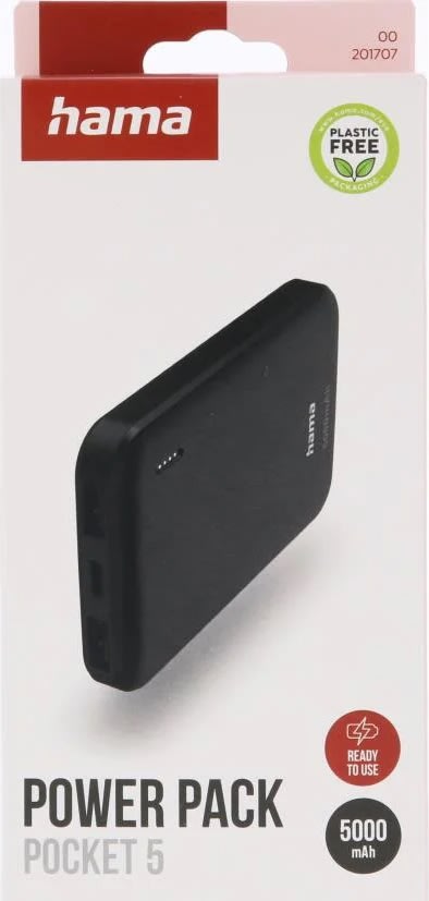 HAMA Powerbank 5000mAh, svart