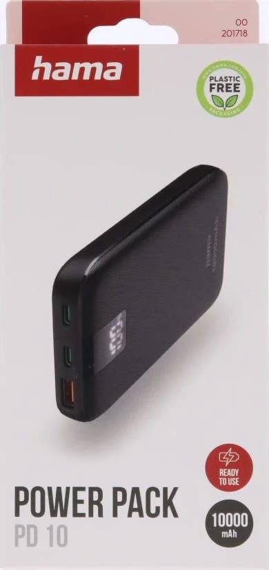 HAMA Powerbank PD 10000mAh, svart