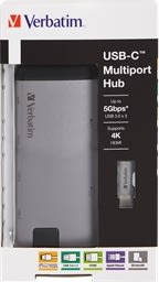 Verbatim USB-C Multi Hub USB 3.1 GEN1, HDMI, grå