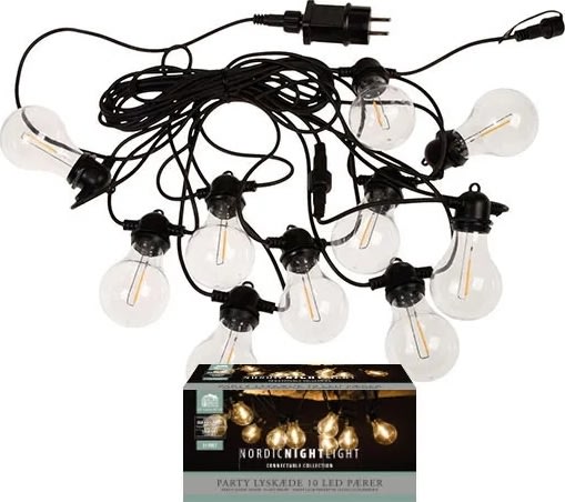 Party-ljuskedja 10 LED, startset, L450 cm, varmvit