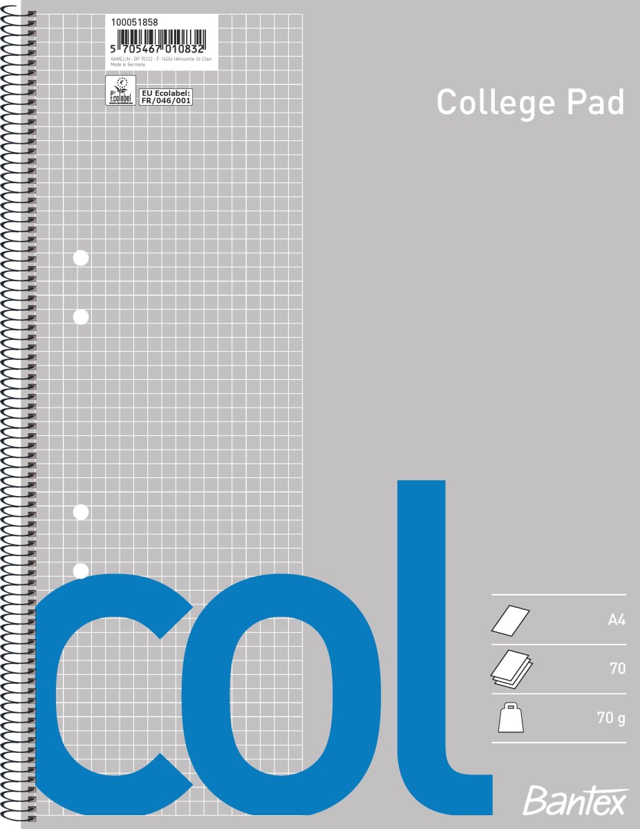 Bantex Col Kollegieblock SE | A4+ | Rutat