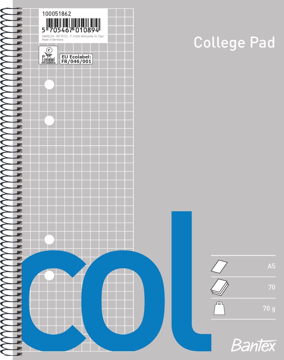 Bantex Col Kollegieblock SE | A5+ | Rutat