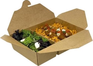 Take away-box, brun, 2 fack, 510/920 ml, 50 st.