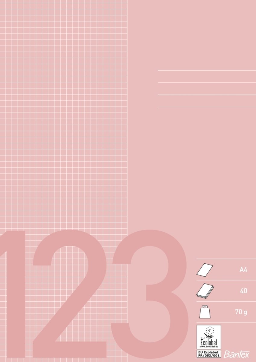 Bantex Skrivhäfte | A4 | Rutat | Rosa