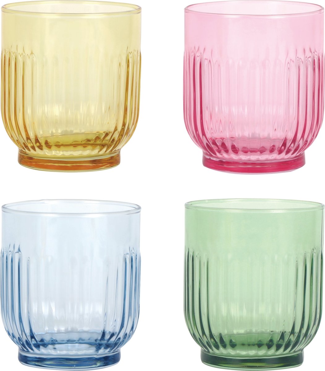 Aida Groovy räfflat glas, 4st, ass.färger, 33cl