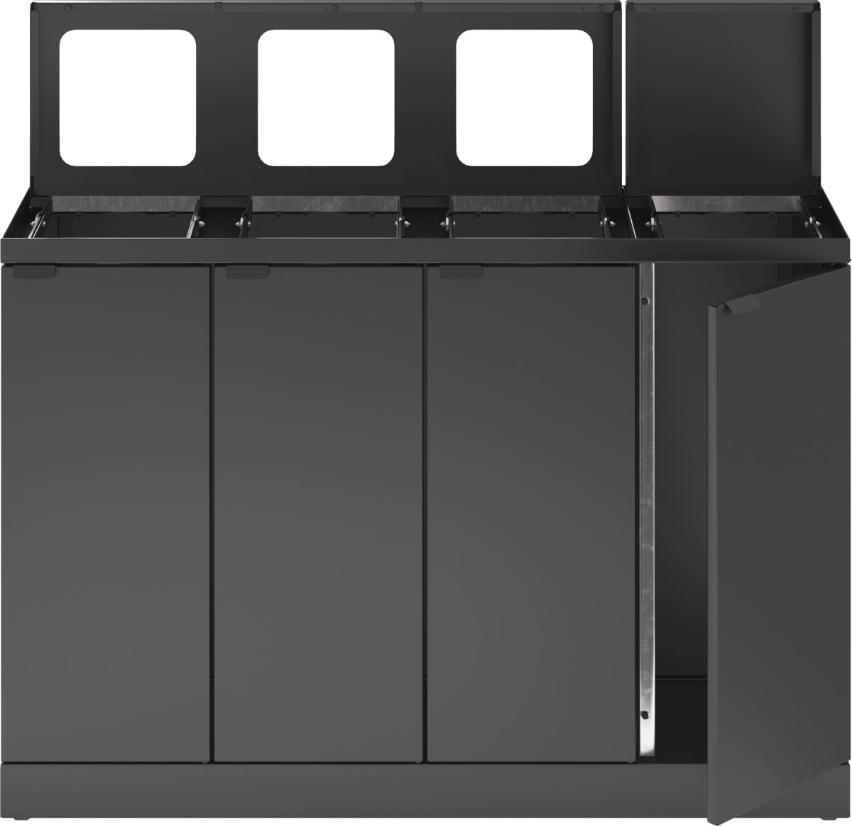 Bica Basic 883 Avfallsstation 4x45L/Lock, Antracit