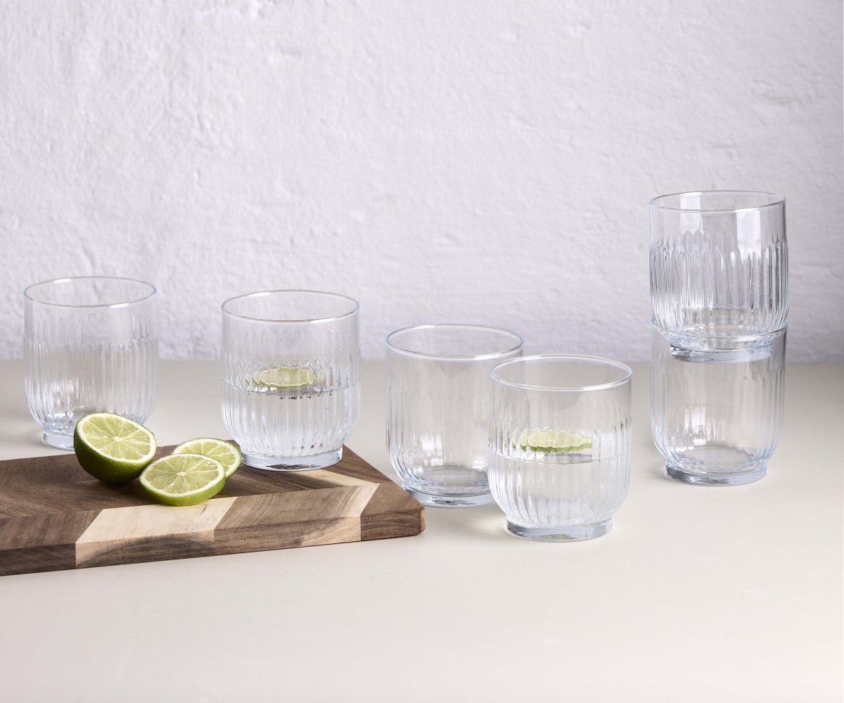 Aida Groovy räfflat dricksglas, 6 st, klar, 33 cl