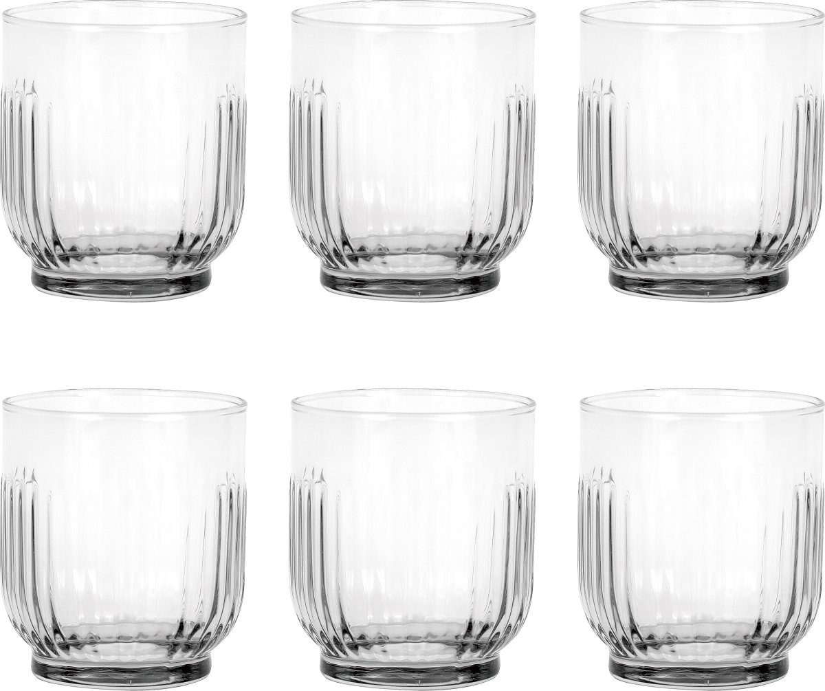 Aida Groovy räfflat dricksglas, 6 st, klar, 33 cl