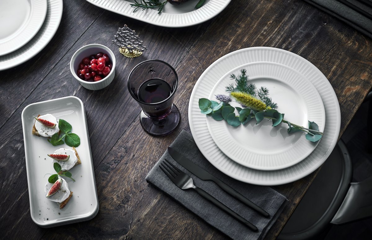 Pillivuyt Plissé-tallrik Ø 20 cm, vit