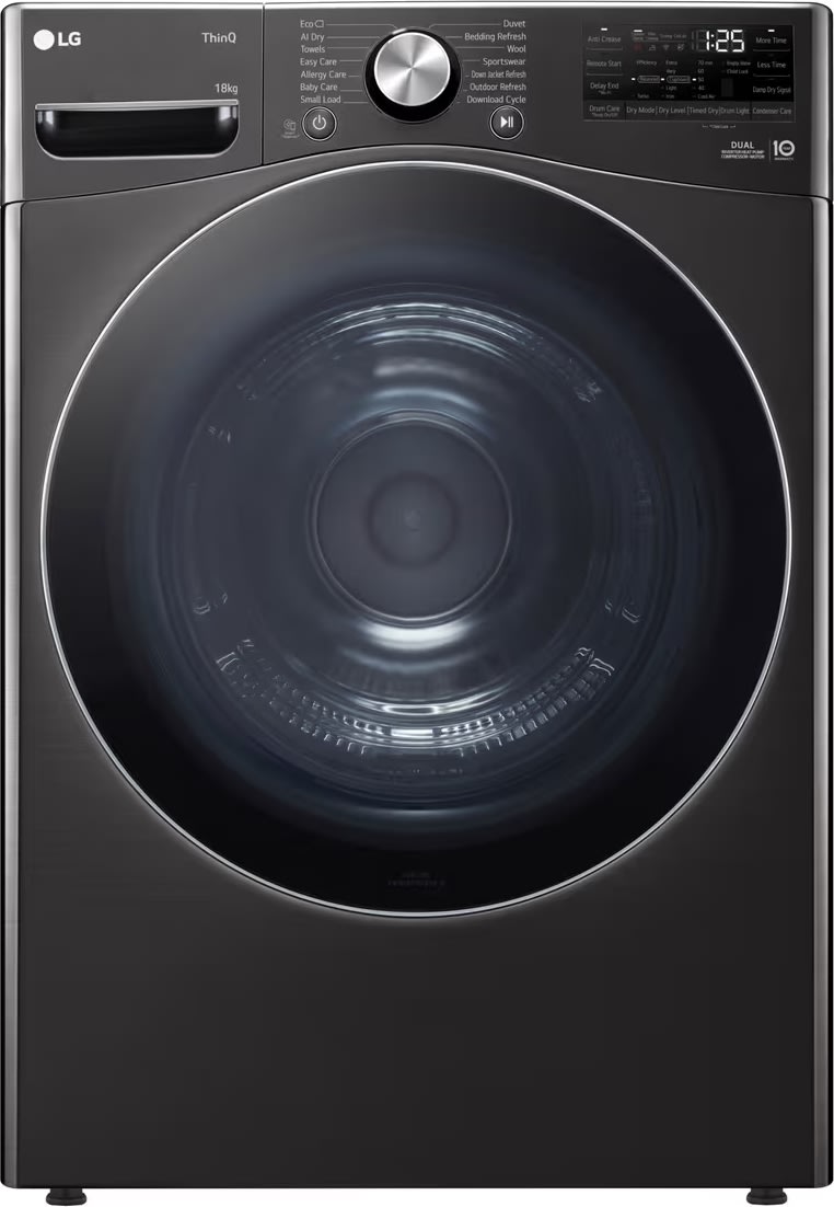 LG Torktumlare RH18U8JVCW 18 KG, svart