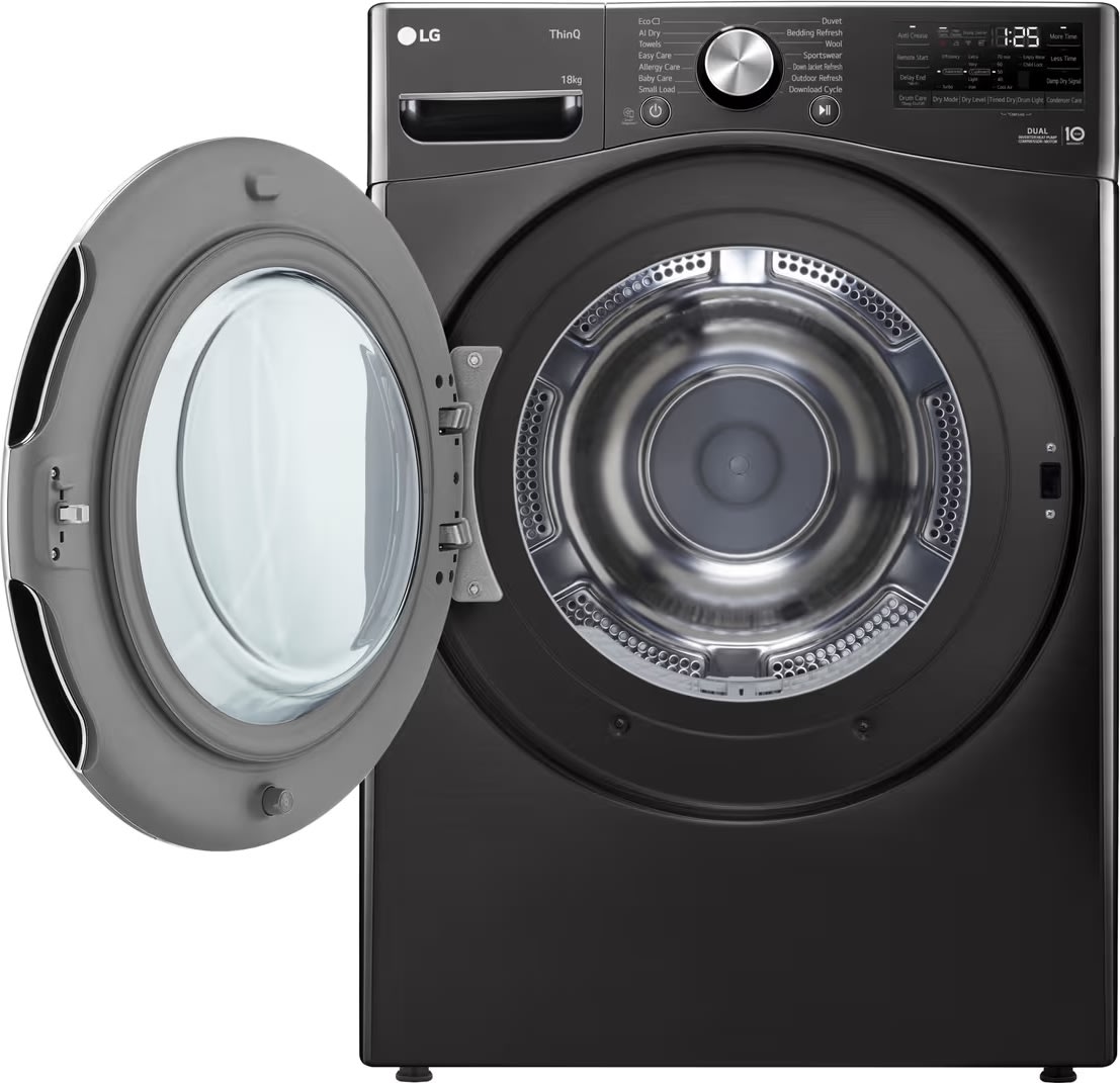 LG Torktumlare RH18U8JVCW 18 KG, svart