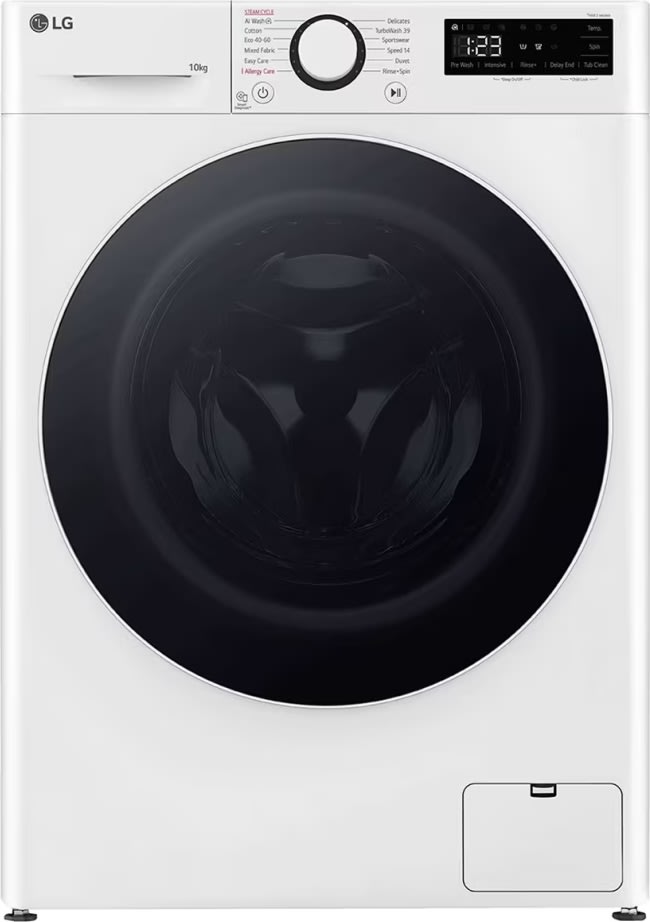 LG Tvättmaskin 10 KG, vit
