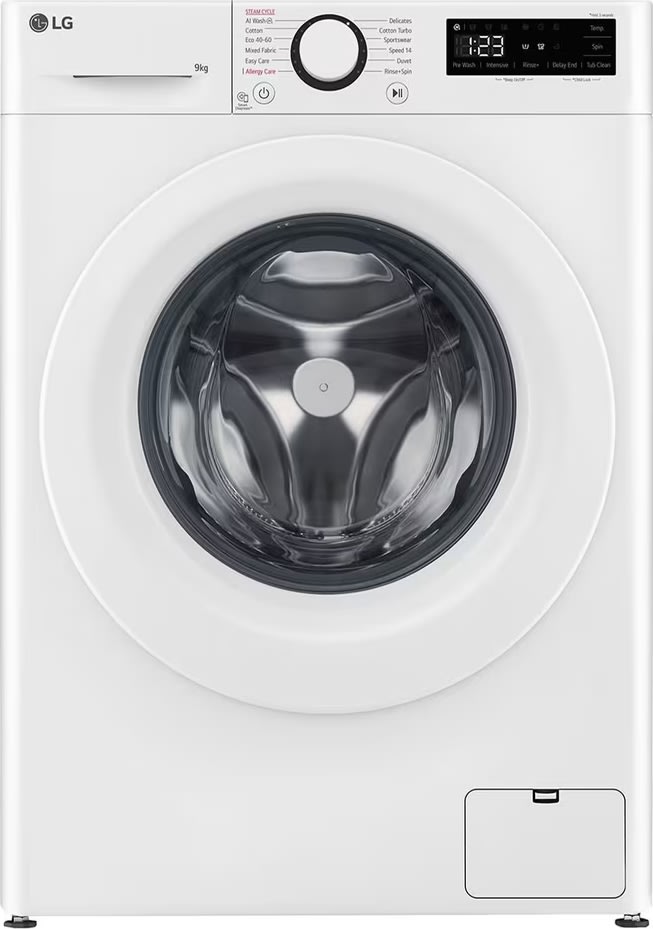 LG Tvättmaskin 9 KG, A, vit