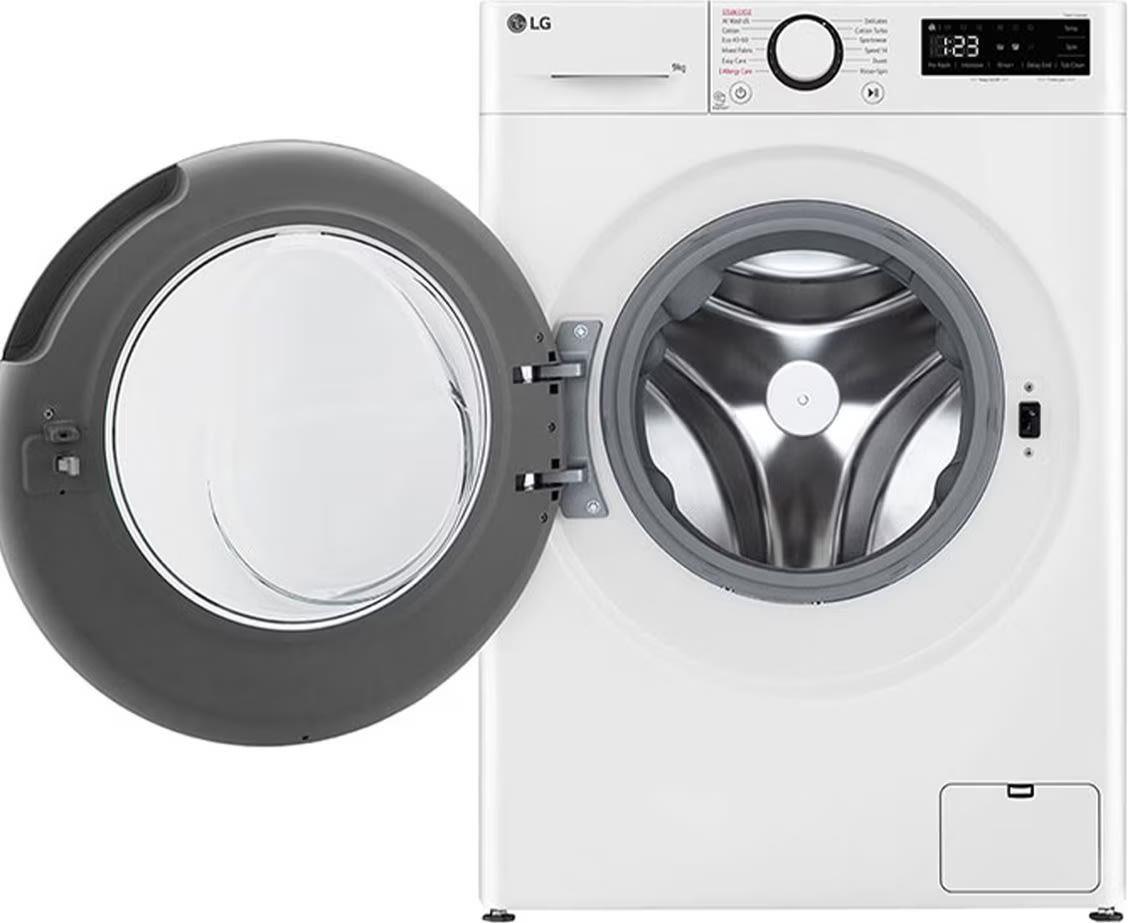 LG Tvättmaskin 9 KG, A, vit
