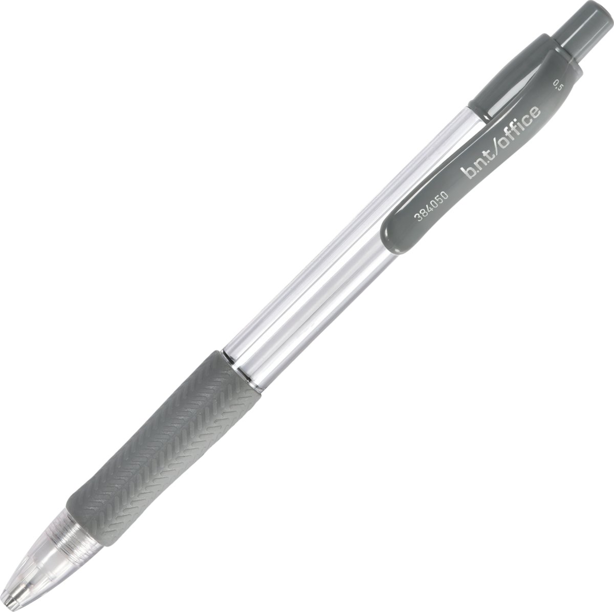 Penna, grå med gummigrepp, 0,5 mm