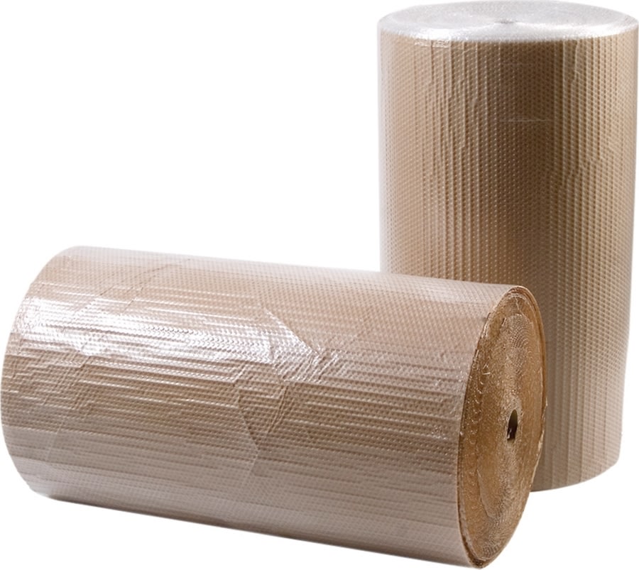Bubbelplast med papper | 1m x 100m