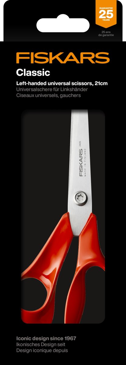 Fiskars Classic universalsax, 21 cm, vänster