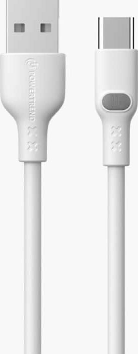 Powertrend Laddningskabel USB-A-USB-C, 1m, vit