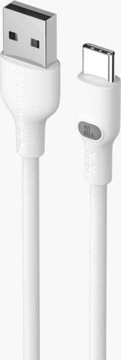 Powertrend Laddningskabel USB-A-USB-C, 1m, vit