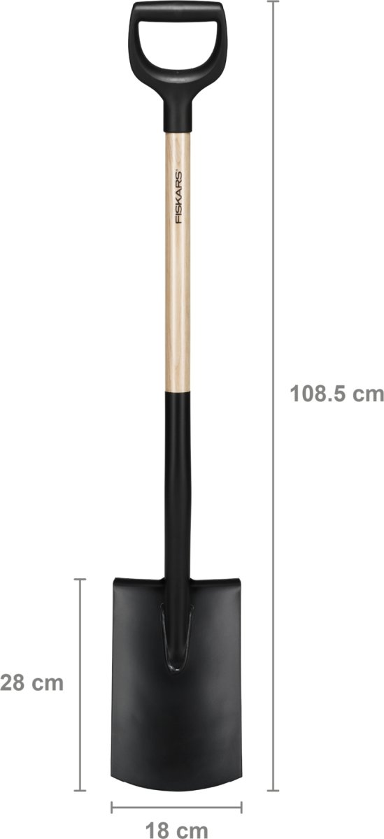 Fiskars Solid Spade, stål/trä, 108,5 cm.