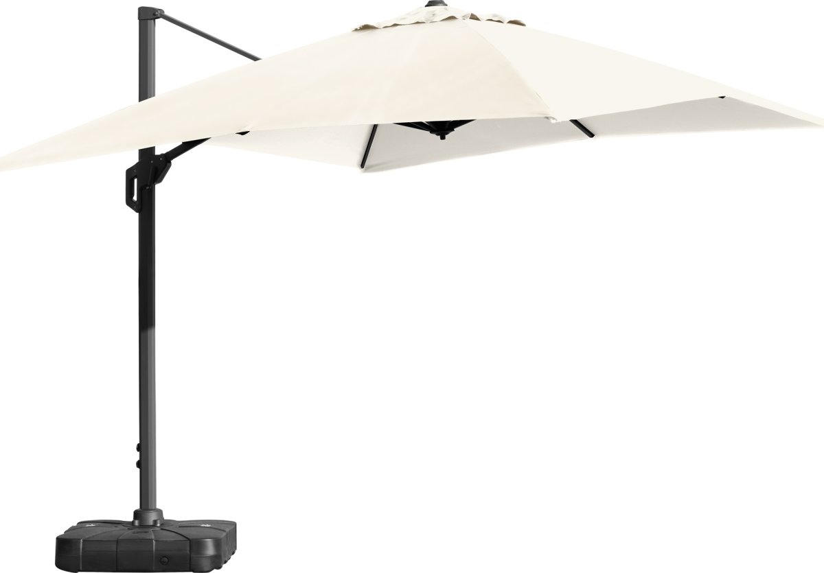 Hängparasoll 3x4m inkl. fot med hjul+skydd, beige