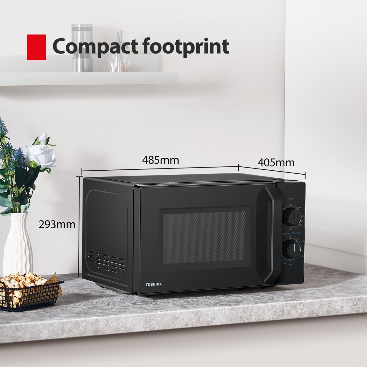 Toshiba MW2-MG20PBK mikrovågsugn, 20 liter, svart
