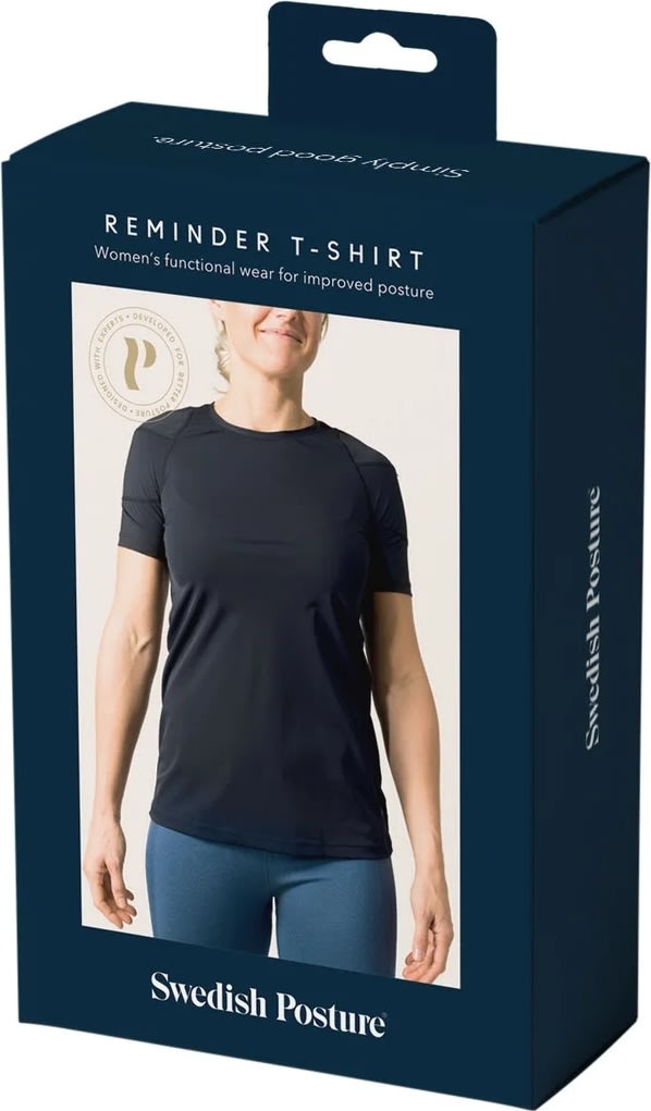 Swedish Posture T-shirt Dam Posture, svart, XS