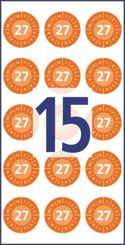 Avery Inspektionsdatumsetiketter 2027/orange/Ø20mm