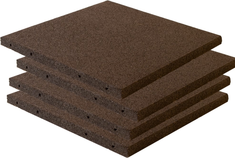 NORDIC PLAY gummiplatta 50x50x3 cm, svart, 30 st.