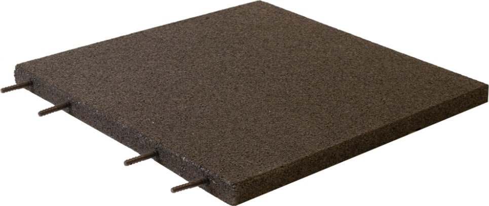 NORDIC PLAY gummiplatta 50x50x3 cm, svart, 120 st.