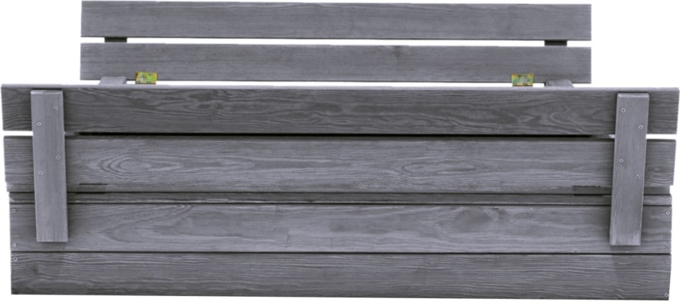 NORDIC PLAY Sandlåda m.bänk&trälock, 120x120cm grå