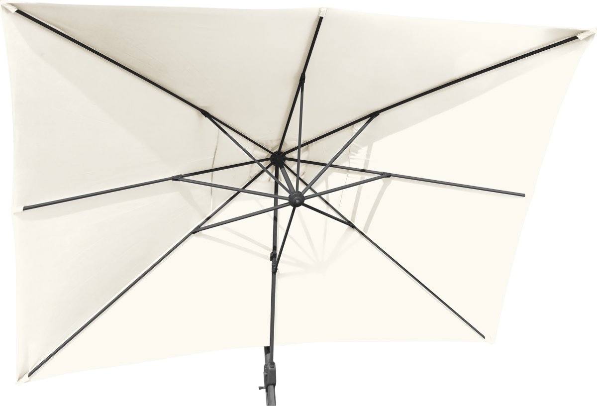 Hängparasoll 3x4m inkl. fot med hjul+skydd, beige