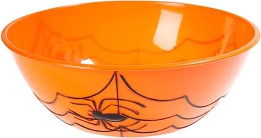 Halloweenskål, orange, plast, 9,3 x 27,2 cm