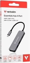Verbatim USB-C Essentials Multiport Hub 4 portar