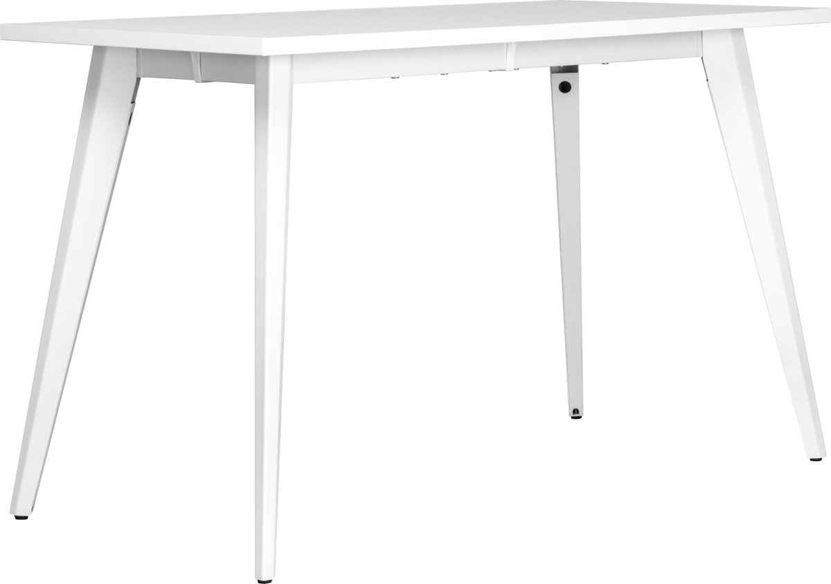 Enkel skrivbord, stålstativ/vit topp, 120x60 cm