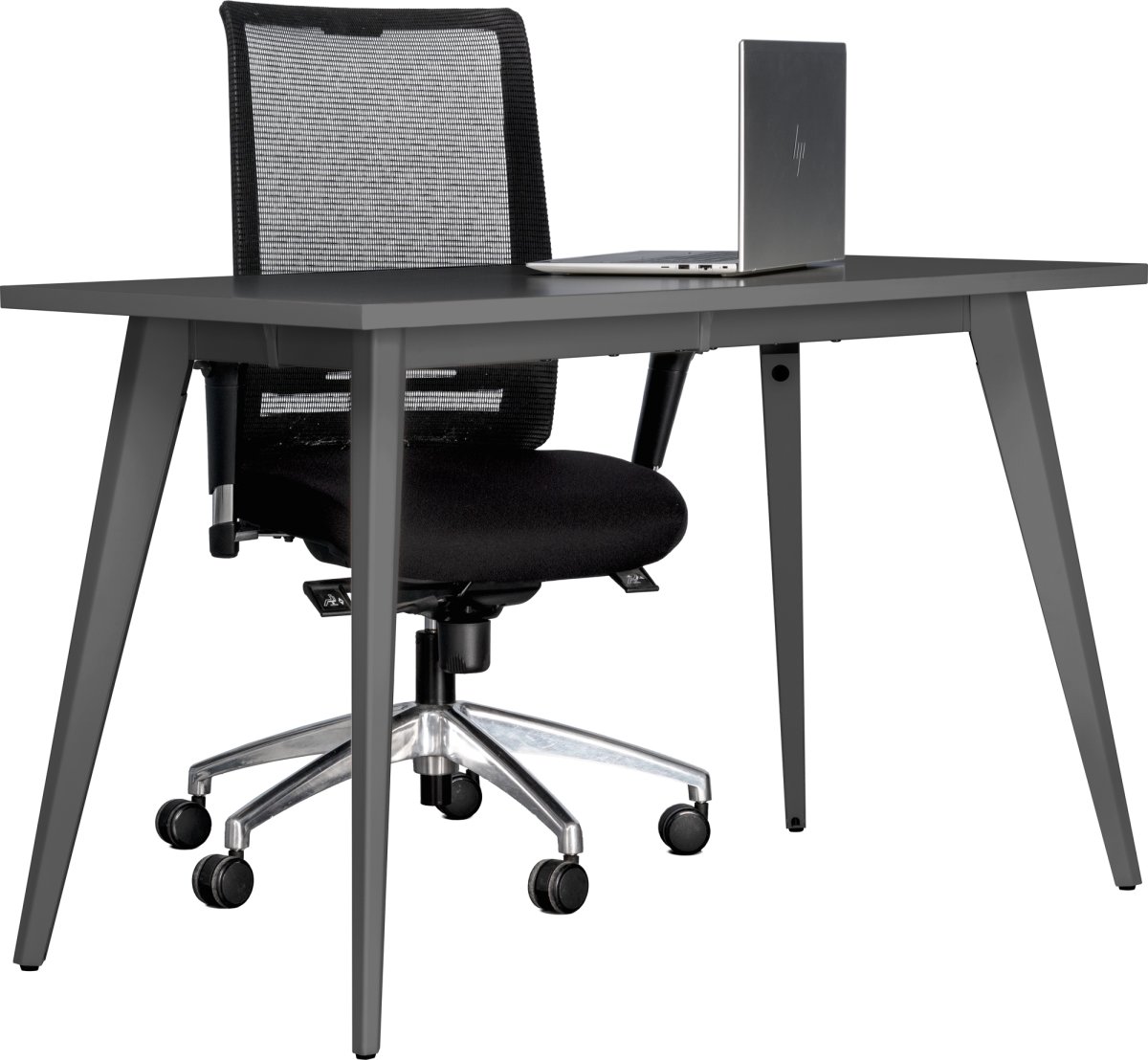 Enkel skrivbord, stålram/grå topp, 120x60 cm