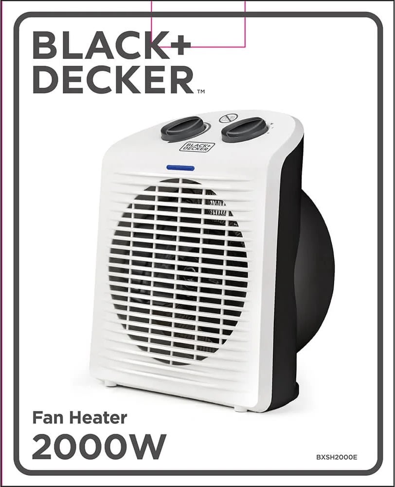 BLACK+DECKER 2000W värmefläkt, vit