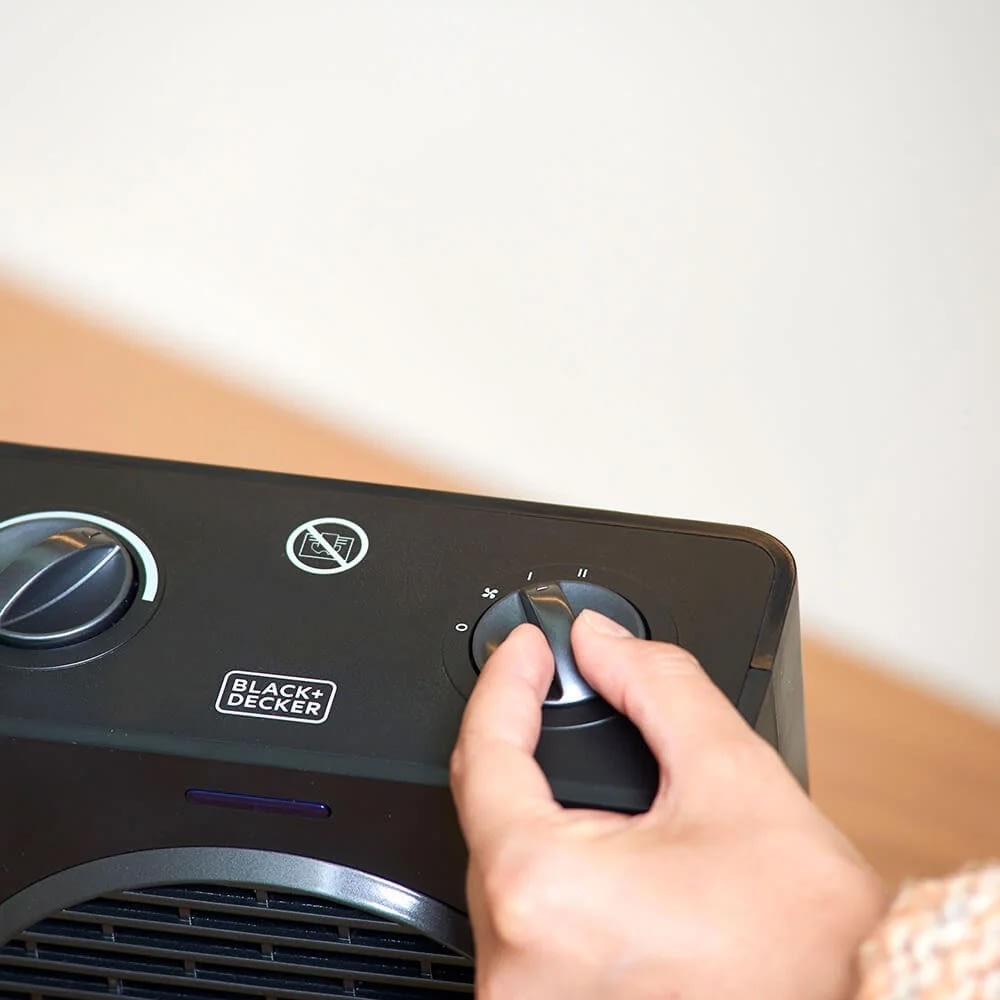 BLACK+DECKER Keramisk värmefläkt 1500W, svart