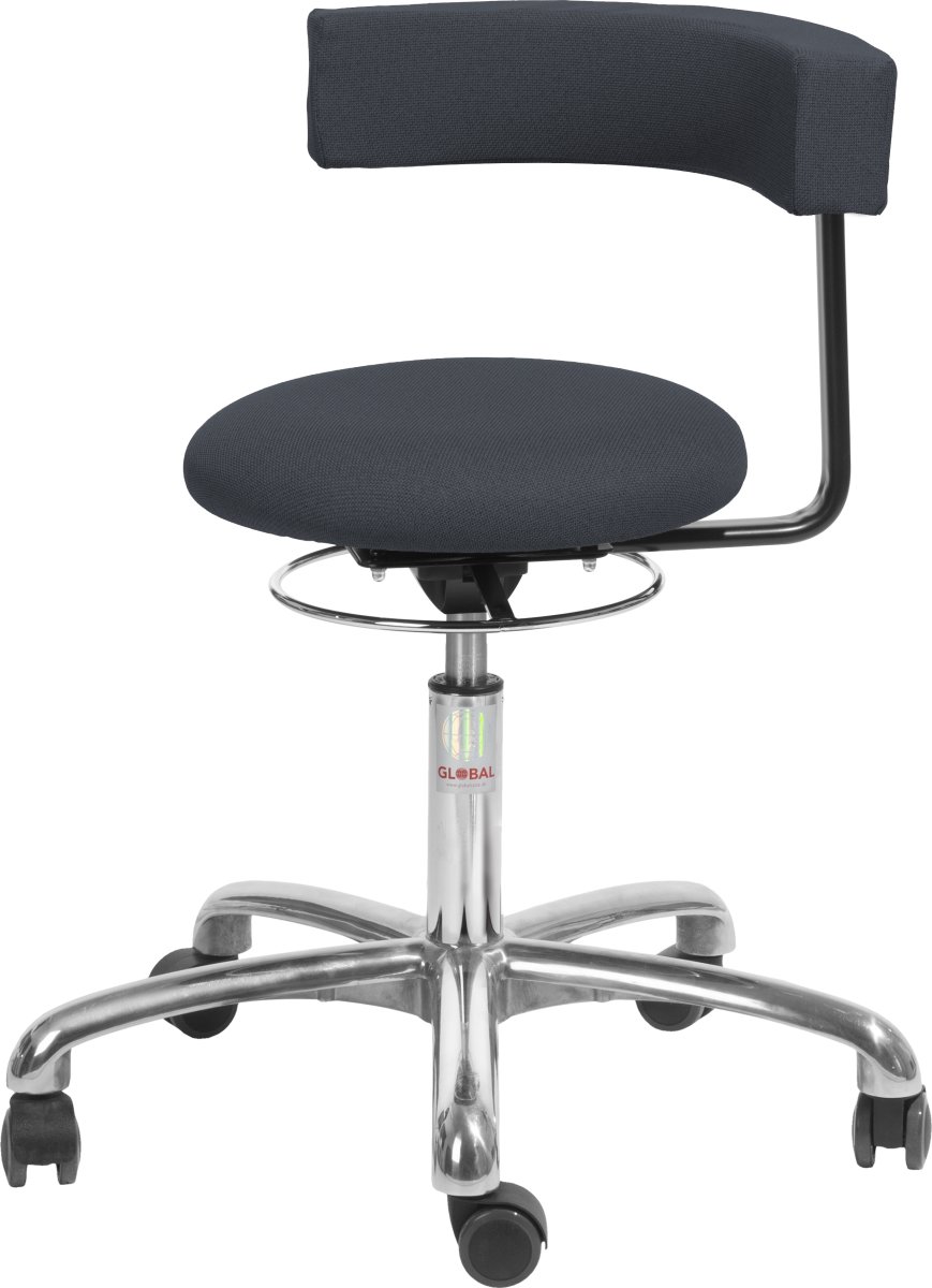 Saturn stol, svart, tyg, 45-58 cm, alu