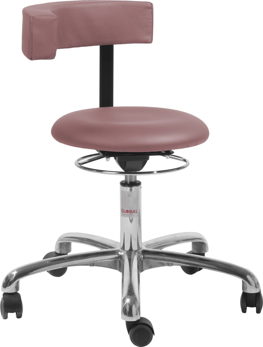 Saturn stol, Rosa, Konstläder, 54-73 cm, Alu