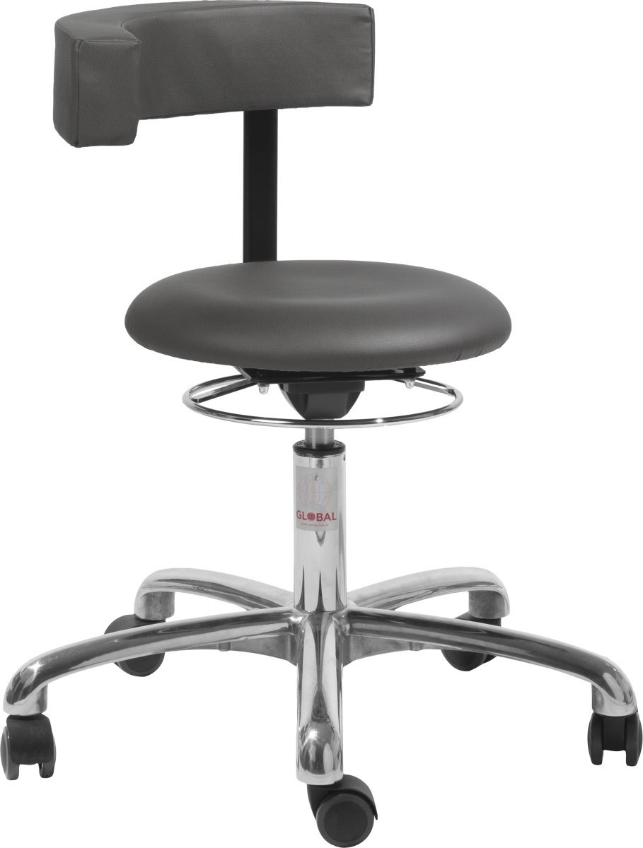 Saturn stol, Mörkgrå, Konstläder, 54-73 cm, Alu