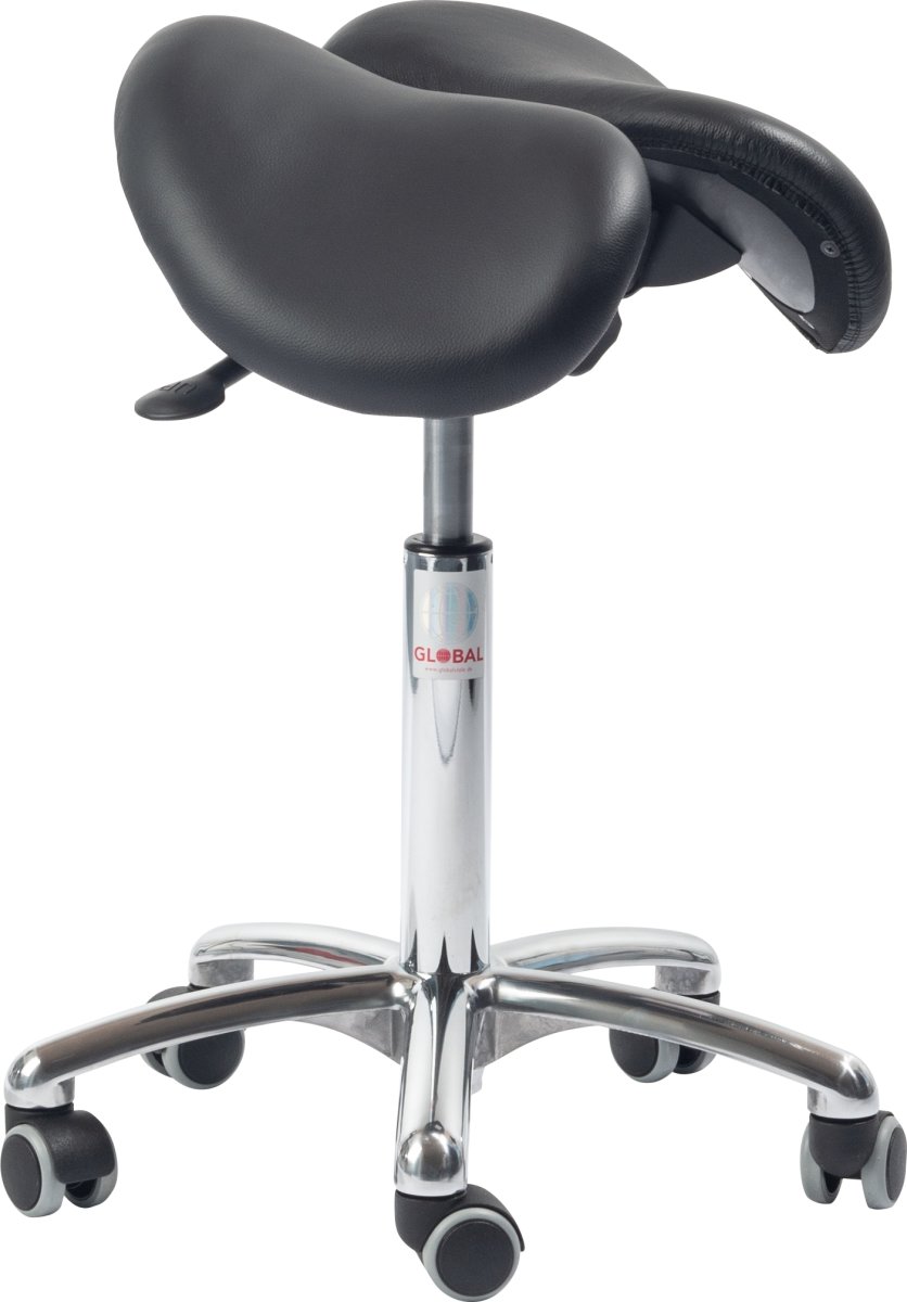 Echo sadelstol, svart, läder, 54-73 cm, aluminium