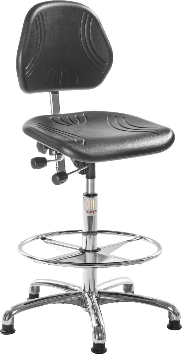 Comfort Arbetsstol, svart, ESD PU, 62-88cm, foder