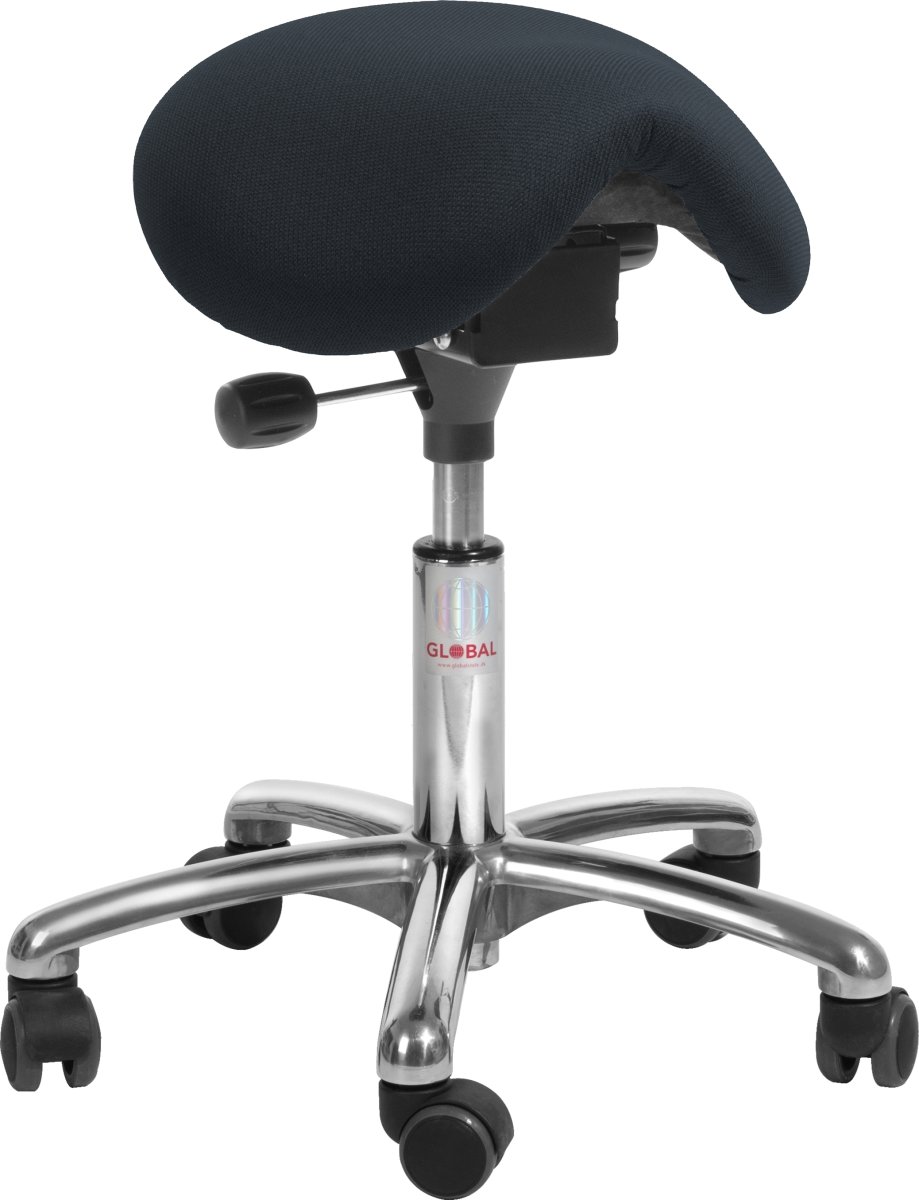 Mini sadelstol, Svart, Tyg, 51-64 cm, Alu