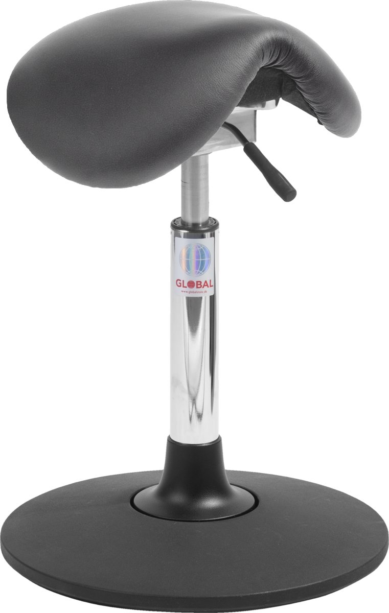 Mini Sadelstol, Svart, konstläder, 53-72 cm, Sway