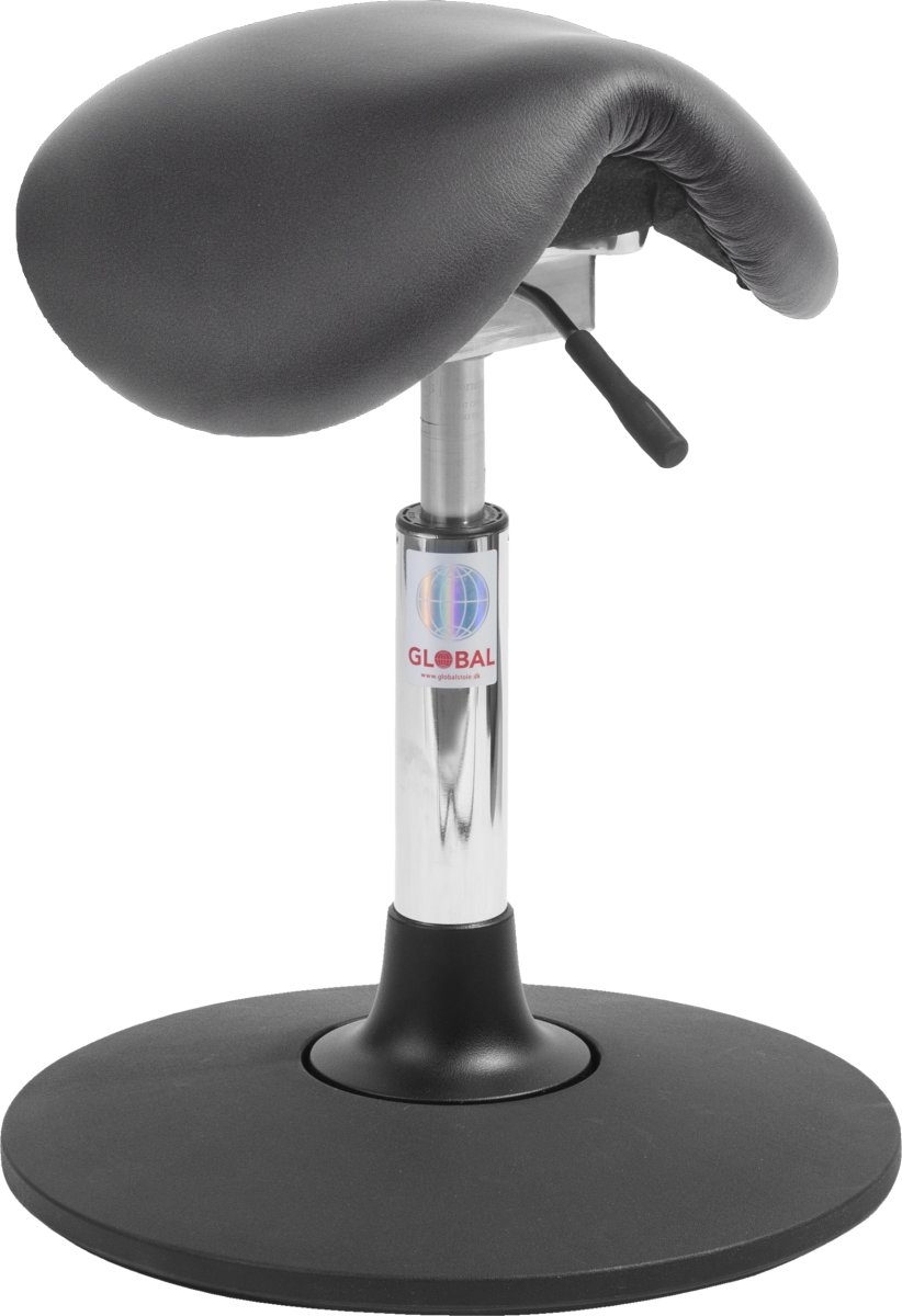 Mini Sadelstol, Svart, konstläder, 46-59 cm, Sway