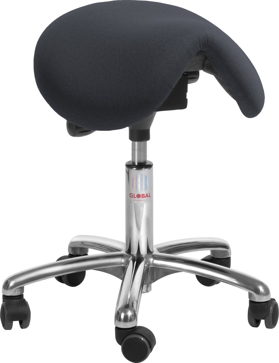 Dalton sadelstol, Svart, Tyg, 51-64 cm, Alu
