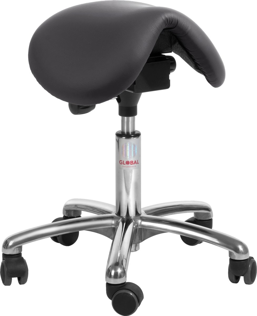 Dalton sadelstol, Svart, konstläder, 51-64 cm, Alu