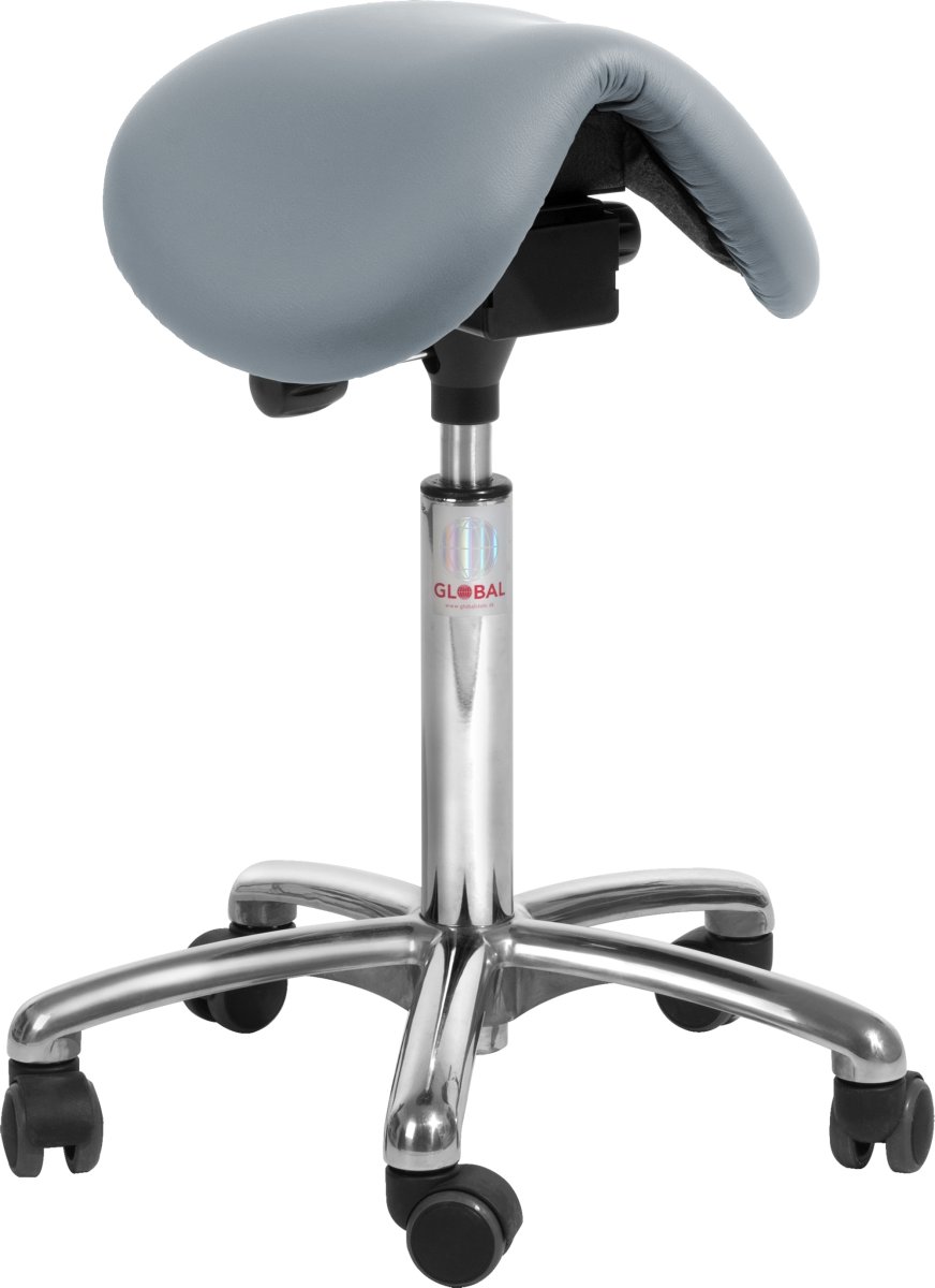 Dalton Sadelstol, Ljusblå, PU-läder, 60-79 cm, Alu